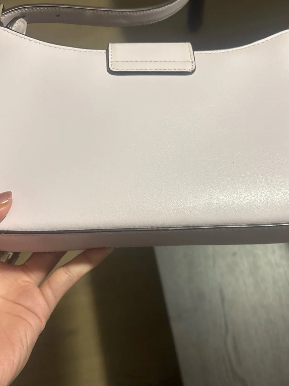 kate spade lilac Leather Shoulder Bag with Gold Plaque
